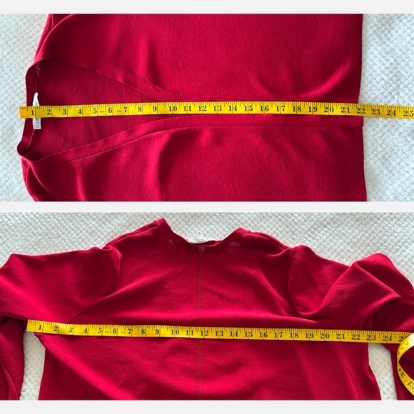Cleo Petites Red Open-Front Cardigan L, easy professional polished office wear - Picture 6 of 6